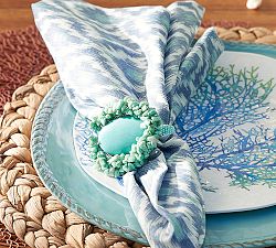 Turquoise Oval Medallion Napkin Ring, Set of 4