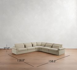 Westwood Roll Arm Deep Seat 5-Piece Curved Wedge Sectional (158")