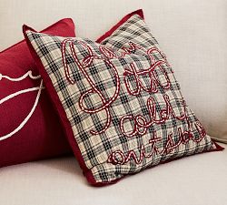 Baby it's Cold Outside Plaid Pillow Cover