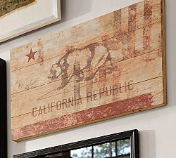 California Republic Wood Flag
