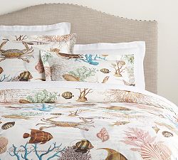 Sea Life Coastal Organic Percale Duvet Cover
