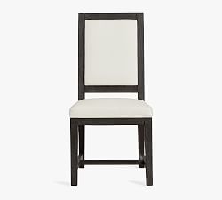 Open Box: Watson Upholstered Dining Chair, Charcoal &amp; Basketweave Slub Ivory