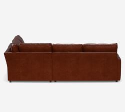 Pearce Square Arm Leather 3-Piece Wedge Sectional (120")