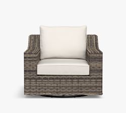 Torrey Wicker Slope Arm Swivel Outdoor Lounge Chair
