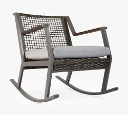 Klein Wicker Rocking Outdoor Lounge Chairs, Set of 2