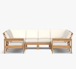Malibu Teak 8-Piece U-Shaped Outdoor Sectional (115")