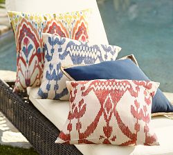 Printed Ikat Outdoor Pillow