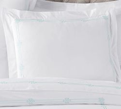 Emilia Embroidered Organic Percale Sham