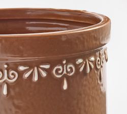 Gingerbread Stoneware Utensil Holder