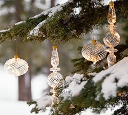 Lit Twist Glass Ornament - Wide Onion