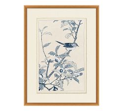 Birds In Blue Framed Paper Print