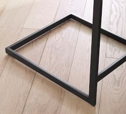 Classic Metal Cantilever Upholstered Stool