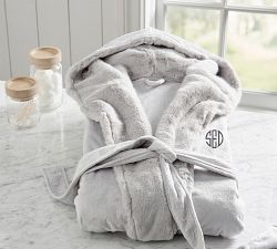 Gray Alpaca Faux Fur Robe