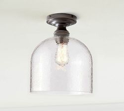 Textured Glass Flush Mount (10")
