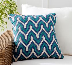 Aqua Eco-Friendly Handwoven Outdoor Pillow