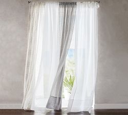 Belgian Flax Linen Tie-Top Sheer Curtain