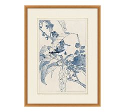 Birds In Blue Framed Paper Print