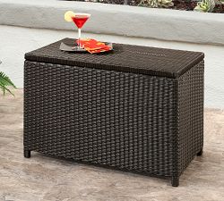 Inglewood All-Weather Wicker Storage Ottoman