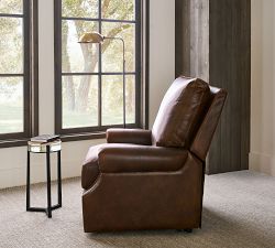 James Roll Arm Leather Power Lift Recliner