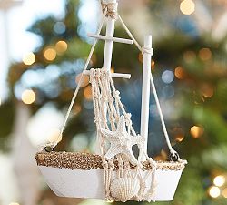 Wooden Ship Ornament