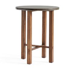 Abbott Concrete &amp; Acacia Outdoor Bar Height Table (34")