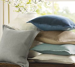 Tonal Linen Flange Pillow Cover