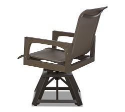 Tropez Faux Teak Swivel Rock Dining Chair, Shadow