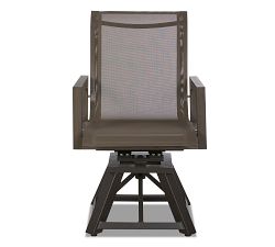 Tropez Faux Teak Swivel Rock Dining Chair, Shadow