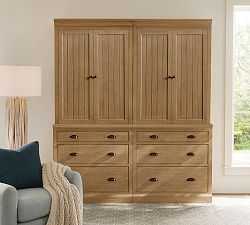 Aubrey Storage Shelf with 3-Drawer Cabinet (36"-72")
