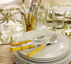 Faux Bamboo Outdoor 12-Piece Flatware Set