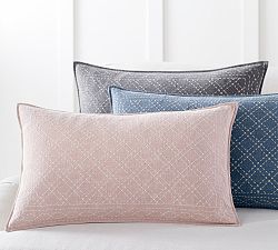 Flint Embroidered Lumbar Pillow Cover