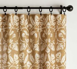Open Box: Zama Print Linen/Cotton Rod Pocket Curtain
