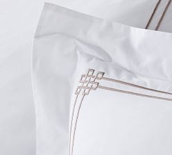 Emilia Embroidered Organic Percale Sham