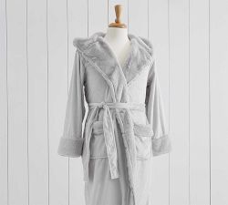 Gray Alpaca Faux Fur Robe