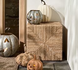 Malibu Square Woven Accent Cube (18")