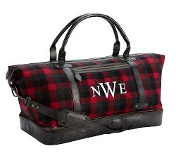 Saddle Leather Weekender - Buffalo Check