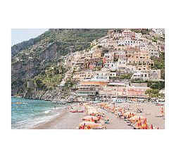 Beach Days in Positano Framed Print by Rebecca Plotnick