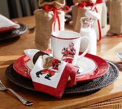 Painted Santa Claus Mugs, Mixed Set of 4