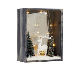 Christmas Scene Lit Shadowbox