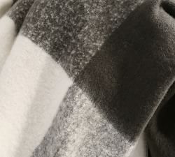 Color Blocked Faux Mohair Throw