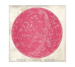 Framed Vintage Astronomical Chart - Pink