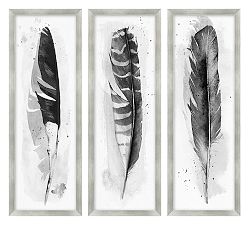 Ink Wash Feather Framed Print