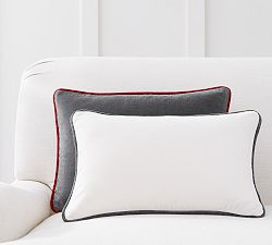 Monogram Velvet Contrast Pillow Cover