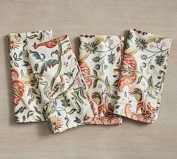 Eleanor Painted Palampore Organic Cotton Napkins - Set of 4