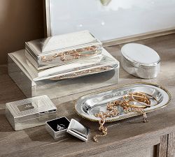 Engravable Silver-Plated Jewelry Boxes