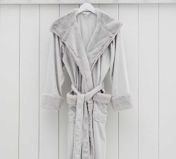 Gray Alpaca Faux Fur Robe