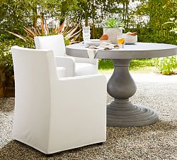 Jake Slipcovered Outdoor Dining Side Chair &amp; Armchair