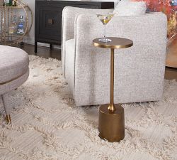 Leo Round Metal Accent Table (10")