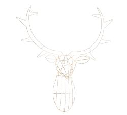 Lit Deer Head Wall Art