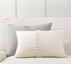 Mohair Tassel Lumbar Pillow Cover